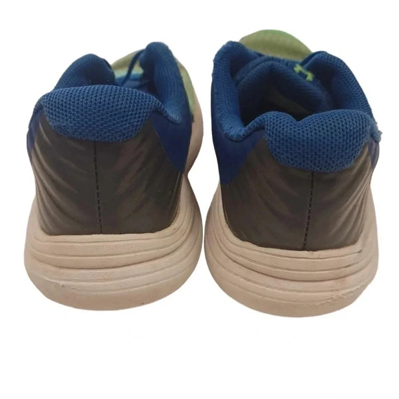 Under Armour  No Tie Sneakers Runners Neon Green Blue Size 11K - Picture 5 of 8